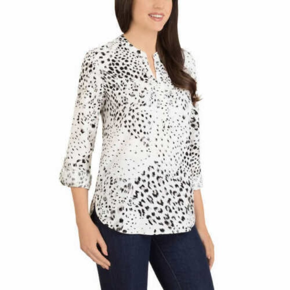 Hilary Radley Women Roll Sleeve Blouse